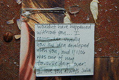 And now I think that I’m finished with it. I don’t know. I said that if the donated love letters and post breakup emails didn’t come in, the project would die. And the letters and emails aren’t really coming in. I’ve tried a donation center at the show, I’ve tried Craigslist postings, I’ve Facebooked it and Twittered about it trying to solicit letters for the project. All failed.